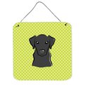 Micasa Checkerboard Lime Green Black Labrador Aluminum Metal Wall Or Door Hanging Prints6 x 6 In. MI632226